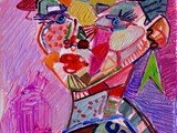 moderne-kunst.-malerei-gemalde-merello.-violeta-(55-x-38-cm)-tecnica-mixta-sobre-lienzo.